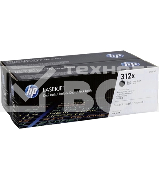 Картридж лазерный двойная упаковка Hewlett-Packard HP 312A CF380XD черный для LaserJet Pro M476dn, M476dw, M476nw 4400 стр.