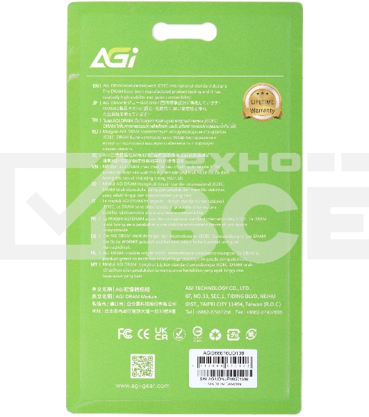 Оперативная память AGI, DDR4, 16GB (1x16GB), 2666MHz, CL19, DIMM