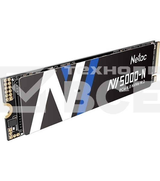 Накопитель SSD Netac NV5000 Pro, 500GB, M.2 2280, PCIe 4.0 x4, NVMe, R/W 4800/2700, с радиатором