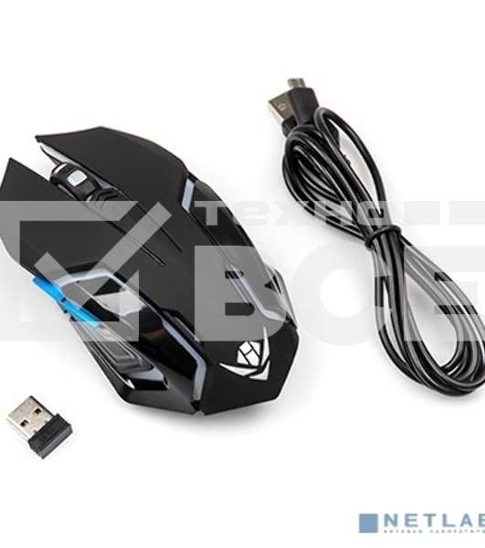 Мышь беспроводная Nakatomi MROG-20UR черный, 2400 dpi, радиоканал, USB, кнопки - 6