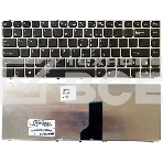 Клавиатура для ноутбука Asus UL30 K42 черная с серебристой рамкой, фото 1