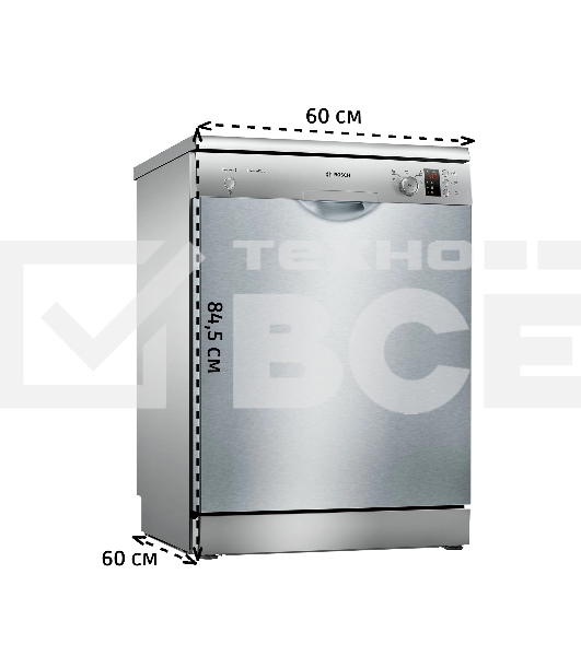 Посудомоечная машина Bosch SMS25AI05E серебристый (полноразмерная)
