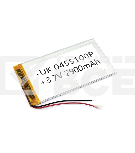 Аккумулятор Li-Pol (батарея) 4*55*100мм 2pin 3.7V/2900mAh