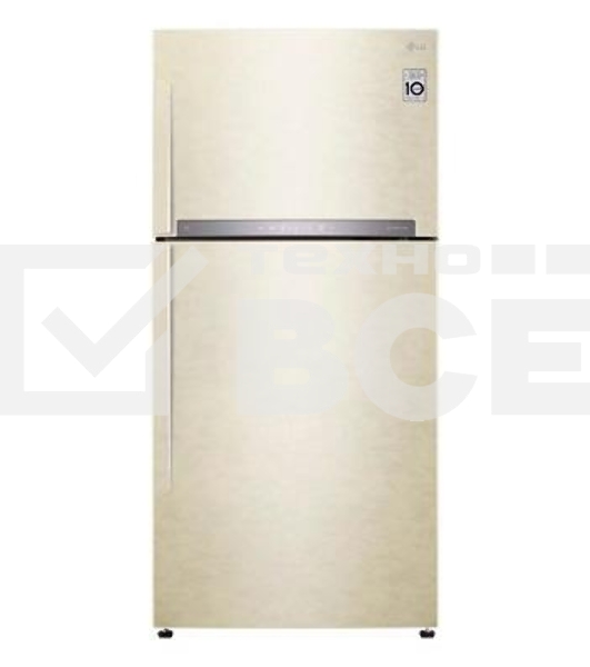 Холодильник LG GN-H702HEHL бежевый двухкамерный 376/155л морозилка сверху, Total No Frost