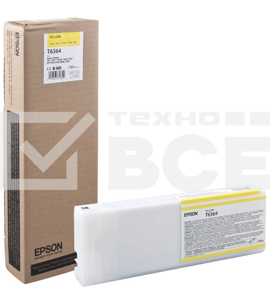 Картридж струйный Epson C13T636400 желтый (700 мл) для Stylus 7700, 7890, 7900, 9700, 9890, 9900, WT7900