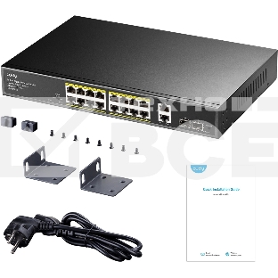 Коммутатор Cudy GS1018PS2 (L2) 18x1Гбит/с 2xКомбо(1000BASE-T/SFP) 2SFP 16PoE 200W неуправляемый