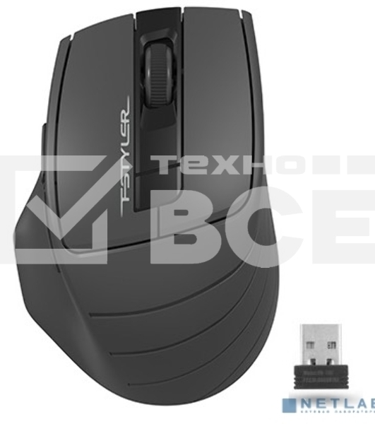 Мышь беспроводная A4Tech Fstyler FG30 серый, 2000 dpi, радиоканал, USB, кнопки - 5