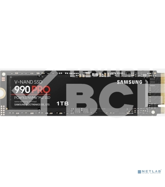 Накопитель SSD Samsung 990 Pro MZ-V9P1T0B/AM 1ТБ, M.2 2280, PCIe 4.0 x4, NVMe, M.2