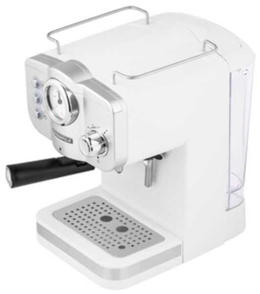 Кофеварка рожковая Maunfeld MF-735WH PRO белый, исп. кофе - молотый, 1.25 л, 1100 Вт, 15 бар