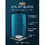 Душевой уголок BAU Stil Hit Black с поддоном 90x90х195, рифленое закаленное стекло, черный профиль, фото9