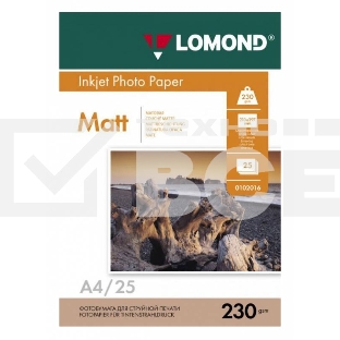 Фотобумага Lomond 0102050 A4/230г/м2/25л./белый матовое для струйной печати