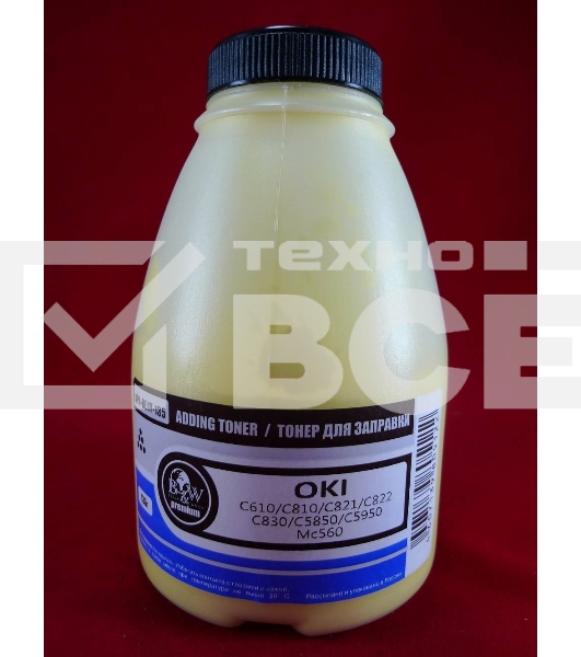 Тонер OKI C610/C810/C821/C822/C830/C5850/C5950/MC560 Yellow (фл., 135г) B&W Premium (Tomoegawa) - фас.России