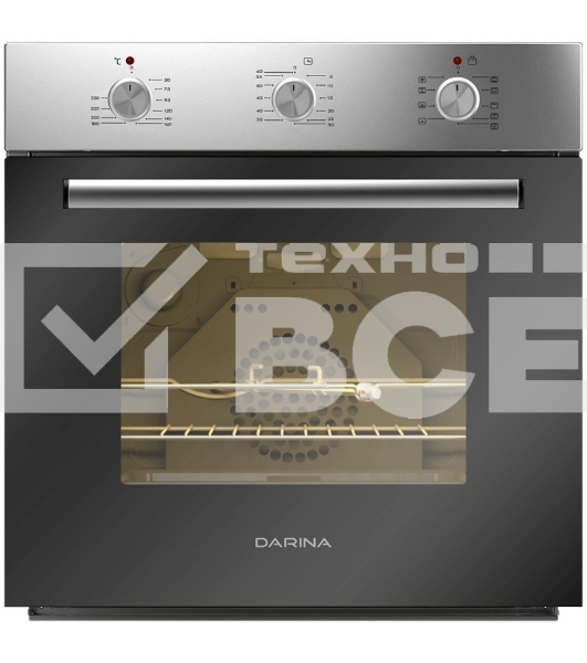 Духовой шкаф электрический Darina 0U5 BDE 112 705 X нержавеющая сталь/стекло черное, встраиваемый