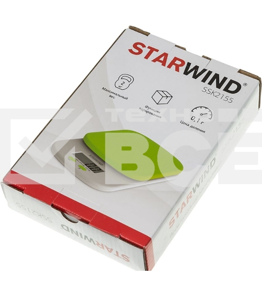 Весы кухонные Starwind SSK2155 макс.вес:2кг зеленый