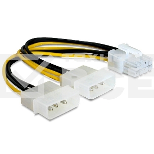 Разветвитель питания Gembird CC-PSU-81, 2хMolex->PCI-Express 8pin, для подключения в/к PCI-Е (8pin) к б/п ATX