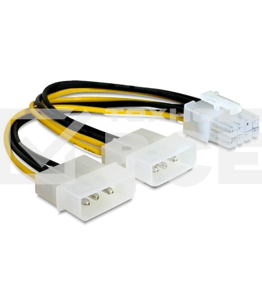 Разветвитель питания Gembird CC-PSU-81, 2хMolex->PCI-Express 8pin, для подключения в/к PCI-Е (8pin) к б/п ATX