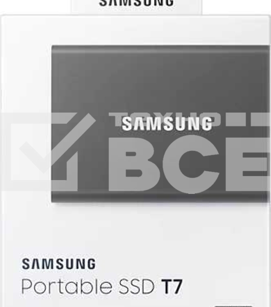 Внешний SSD Samsung T7, 2TB, USB 3.2 Gen 2 Type-C, R/W 1050/1000, титан