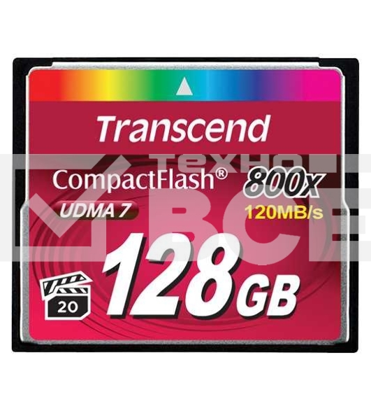 Флеш карта CF 128Gb, Transcend Ultra Speed 800X