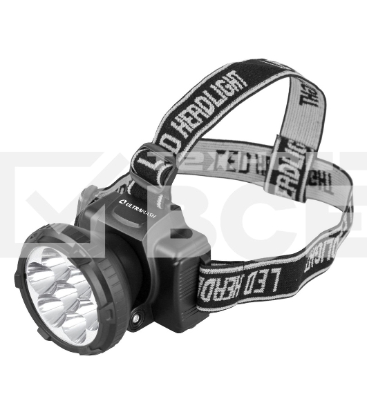 Фонарь ULTRAFLASH LED5362налобн аккум 220в черный 7led 2 реж пласт бокс