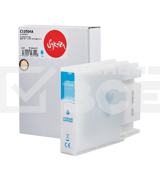 Картридж струйный Sakura C13T04A240 (C13T04A C) для Epson, голубой, 85 мл., 8000 к.