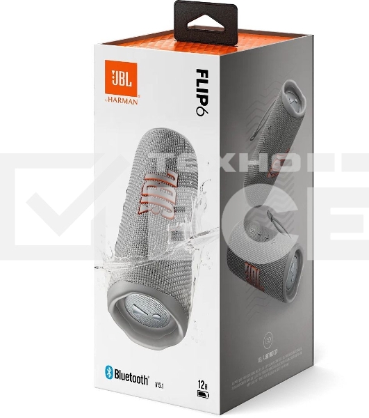 Портативная акустика JBL Flip 6 серый, Bluetooth 5.1