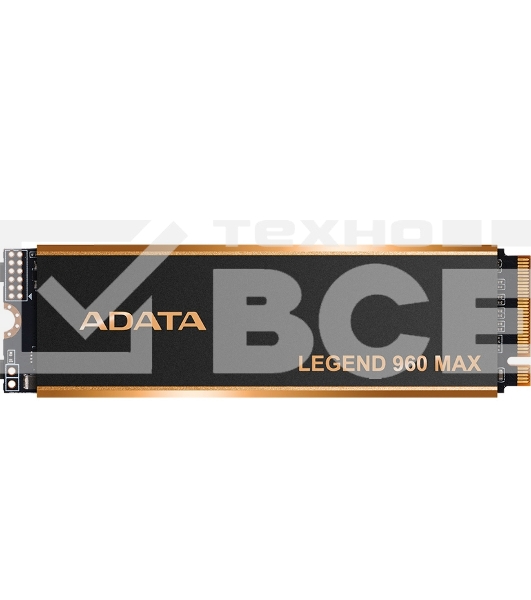 Накопитель SSD ADATA LEGEND 960 MAX, 1Tb, PCIe 4.0 x4, M.2 2280, NVMe, R/W 7400/6000, с радиатором