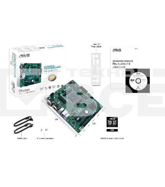 Материнская плата ASUS Pro A520M-C II/CSM, AM4, AMD A520, 2xDDR4, 4xSATA, 1xM.2, 1xPCI-E 3.0 x16, 2xPCI-E x1, 1xDVI-D, 1xDP, 1xHDMI, 1xVGA, 1x 1Gb LAN, 2xUSB-A 2.0, 4xUSB-A 3.2 Gen 1, 3x3.5 мм, Micro-ATX