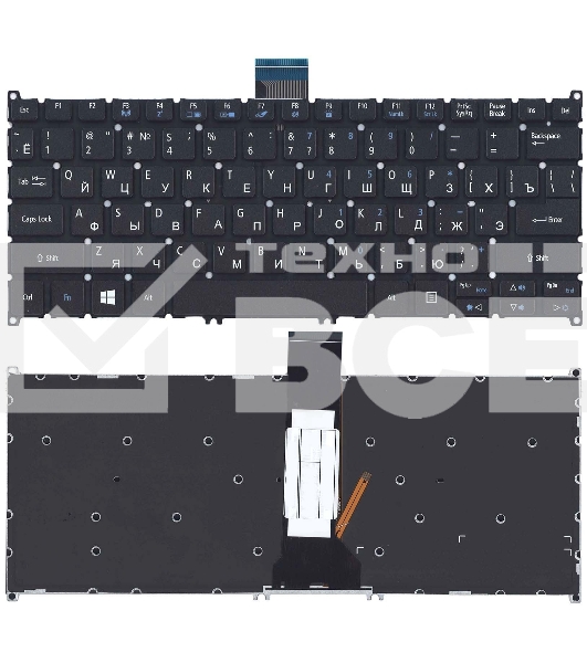 Клавиатура для ноутбука Acer Aspire V5-122P черная с подсветкой