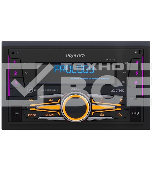 Автомагнитола Prology PRM-120 2DIN 4x140Вт v4.2 AUX DSP 3 ПДУ (PRPRM120)