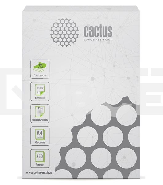 Бумага Cactus CS-OPB-A480250 класс B CS-OPB-A480250 A4/80г/м2/250л./белый CIE153% общего назначения(офисная)