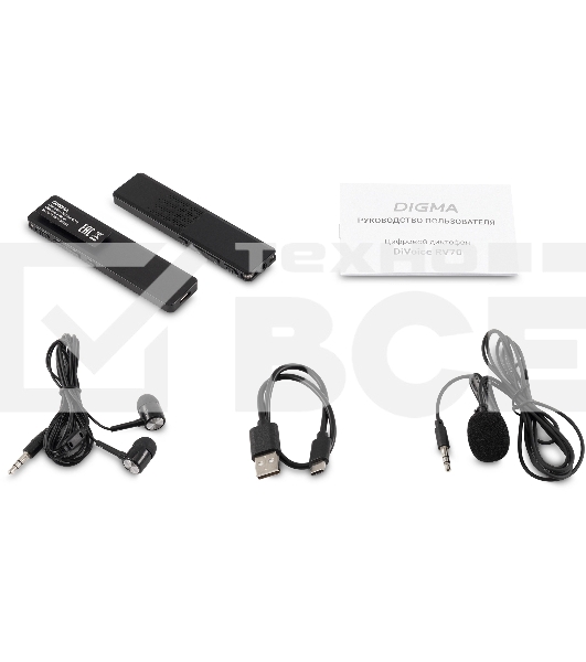 Диктофон Цифровой Digma DiVoice RV70 32Gb черный