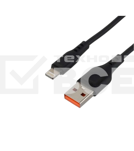 Кабель GoPower GP01L-2M USB (m)-Lightning (m) 2.0м 2.1A черный (1/200/800)