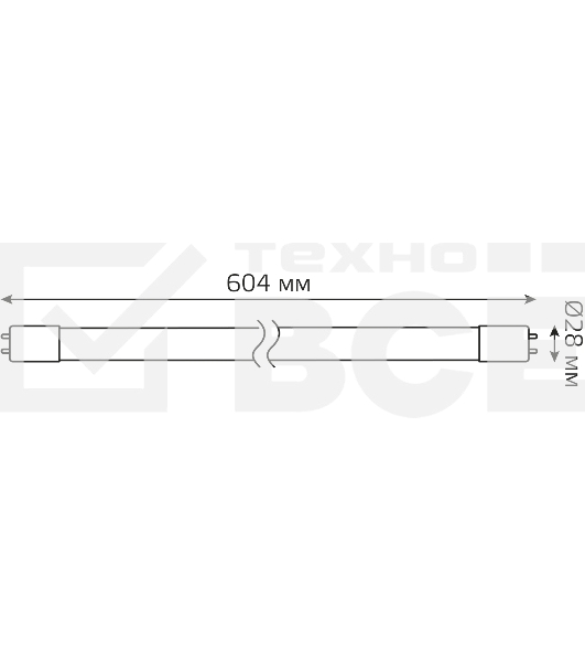 Лампа светодиодная Gauss Elementary T8 10Вт 4000К G13 780лм 600мм стекло поворотная
