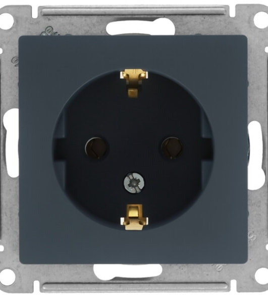 Механизм розетки 1-м СП AtlasDesign 16А IP20 с заземл. грифель