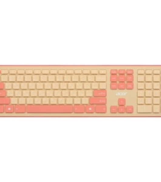 Комплект клавиатура + мышь Acer OCC205 беспроводной USB, 1200 dpi, розовый/бежевый