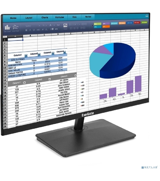 Монитор 21.5' ExeGate SmartView EP2200 IPS 1920x1080, 100 Гц, 5 мс, 16:9, 250 кд/м², HDMI, VGA, Flicker Free, Low Blue Light, черный