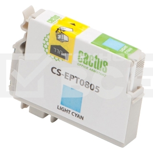 Картридж струйный Cactus CS-EPT0805 светло-голубой (11,4 мл) для Epson Stylus Photo P50/PX650/PX660/PX700/PX700W/PX710/PX710W/PX720/PX720WD/PX800/PX800FW/PX810/PX810FW/PX820/PX820FWD/R265/R285/R360/RX560/RX585/RX685