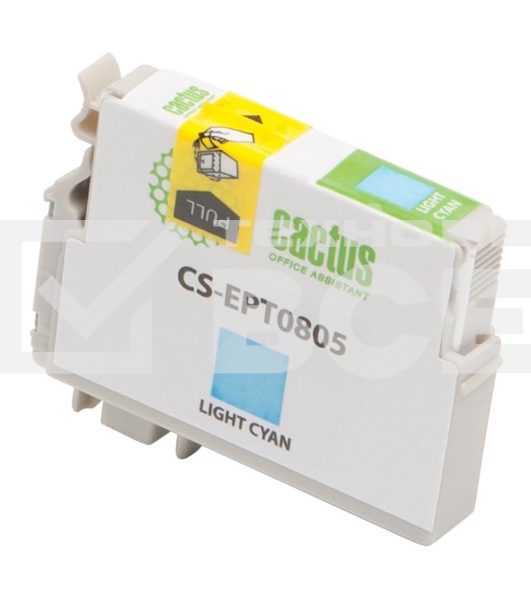 Картридж струйный Cactus CS-EPT0805 светло-голубой (11,4 мл) для Epson Stylus Photo P50/PX650/PX660/PX700/PX700W/PX710/PX710W/PX720/PX720WD/PX800/PX800FW/PX810/PX810FW/PX820/PX820FWD/R265/R285/R360/RX560/RX585/RX685