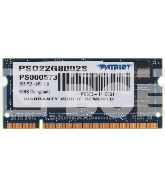Оперативная память Patriot, DDR2, 2GB (1x2 GB), 800 MHz, CL6, SO-DIMM