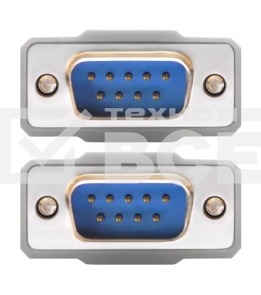 Кабель Greenconnect 1.5m 0-модемный COM RS-232 линковочный, DB9/DB9 9M/9M, серый, 30 AWG, GCR-50657