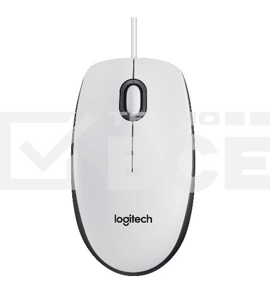 Мышь проводная Logitech M100 белый, 1000 dpi, USB, кнопки - 3