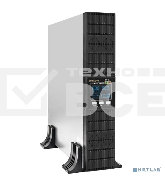 Источник бесперебойного питания On-line ExeGate PowerExpert ULS-2000.LCD.AVR.1SH.2C13.USB.RS232.SNMP.2U <2000VA/2000W, On-Line, PF=1, LCD, 1*Schuko+2*C13, RS232, USB, SNMP-slot, Rackmount 2U/Tower, металлический корпус, Black>
