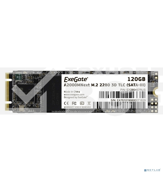 Накопитель SSD  ExeGate EX280467RUS A2000MNext 120 Gb M.2 2280  3D TLC (SATA-III)