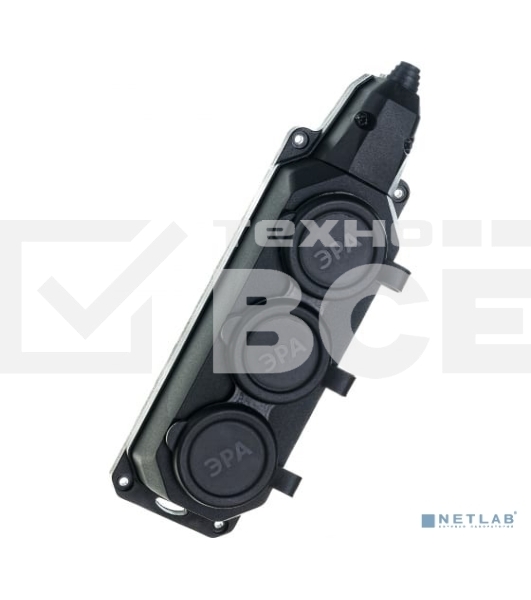 Колодка каучуковая ЭРА с/з 3гн 16A IP44 черная Б0044545 ЭРА