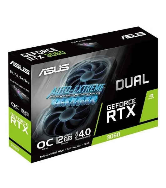 Видеокарта Asus DUAL-RTX 3060-O12G-V2 LHR NVIDIA GeForce RTX 3060 12288Mb 192 GDDR6 1837/15000/HDMIx1/DPx3/HDCP Ret