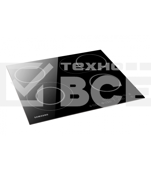 Встраиваемая электрическая варочная панель Samsung NZ64T3516AK/WT, 55 х 575 х 505 мм, стеклокерамика, скошенный край, черный