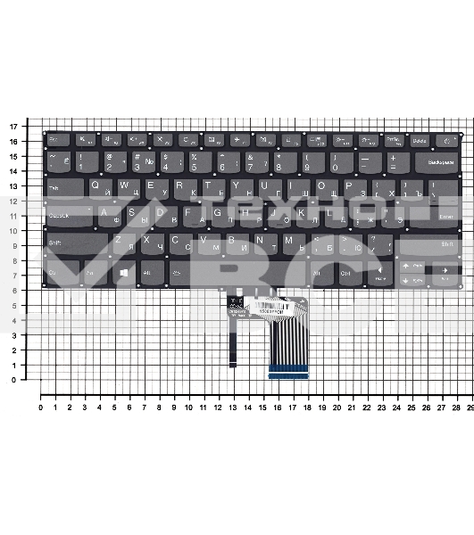 Клавиатура для ноутбука Lenovo Ideapad 720S-14IKB черная с подсветкой