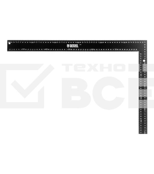Угольник Denzel 400 х 600 мм, алюминиевый, лазерная гравировка