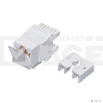 Модуль Keystone Rexant Jack RJ-45(8P8C), UTP, CAT 6, тип 180 градусов, с пылезащитной шторкой, белый PRO, фото 1