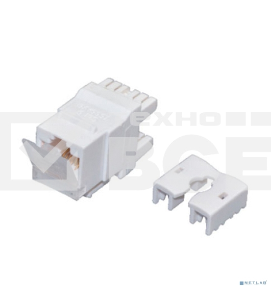 Модуль Keystone Rexant Jack RJ-45(8P8C), UTP, CAT 6, тип 180 градусов, с пылезащитной шторкой, белый PRO